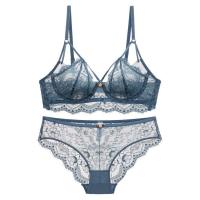 ราคา Victoria S Secret ยุโรปและอเมริการะเบิดลูกไม้โปร่งใส Breathable ชุดชั้นในสตรีกางเกง Set (16008372691)