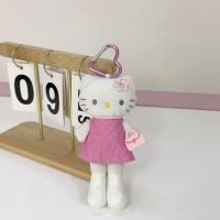ราคา ของแท้ 100 คิตตี้หนังสีดำลายเสือดาวขายาว จี้ตุ๊กตา หัวเข็มขัดรูปหัวใจแมว KT น่ารัก พวงกุญแจห้อยกระเป๋าเป้สะพายหลัง (25918430347)