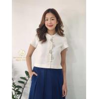 ราคา เสื้อคอกลมผ้าฝ้ายทอมือ ปักด้น (23672711005)