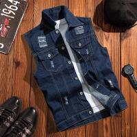 ราคา เสื้อแจ็คเก็ตยีนส์ชายสไตล์ฮ่องกง INS คอตั้ง ซักแล้ว รุ่ย แขนสั้น ฤดูใบไม้ผลิและฤดูใบไม้ร่วง เสื้อกั๊กย้อนยุค แขนยาว (25709279871)