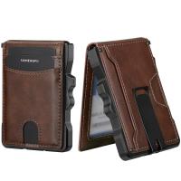 ราคา MLZH กระเป๋าสตางค์สำหรับผู้ชาย แบบอัตโนมัติ RFID โลหะหนังคาร์บอนไฟเบอร์ (25380136831)