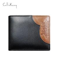 ราคา CollinKacey กระเป๋าสตางค์หนังแท้ผู้ชายแฟชั่น กระเป๋าสตางค์หนังธุรกิจ โหลดบัตรธนาคารหลายใบางค์ กล่องของขวัญฟรี Mens Short Wallets (21412979604)