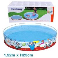 ราคา สระน้ำ สระน้ำขอบตั้ง Bestway ไม่ต้องสูบลม ใส่น้ำแล้วเล่นได้เลย 5 ฟุต 152x25cm คละสี คละลาย รุ่น Round Dolphic 5 152 02C Rim (517380618)