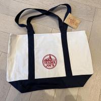 ราคา Large Size Dark Green blue red Embroidered Logo Same style Handmade Trader Joes Canvas Tote Reusable Street Bag 20x14x6 Non Official (126813142189)