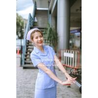ราคา พร้อมส่ง เฉพาะเสื้อ คอเทเลอร์แหลมแขนสั้น ผ้าวาเลนติโน่ ขาวโอโม่ ชุดพยาบาลสำเร็จรูป เกรดดี ชุดพยาบาลร้านอ๋อง (23139779456)