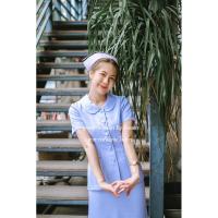 ราคา พร้อมส่ง เฉพาะเสื้อ คอบัวมนแขนสั้น ผ้าวาเลนติโน่ ขาวโอโม่ ชุดพยาบาลสำเร็จรูป ชุดพยาบาลร้านอ๋องจ (23139802191)