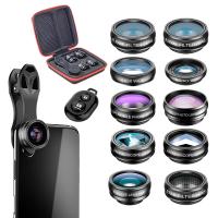 ราคา new APEXEL Phone lens kit universal 10 in 1 Fisheye Wide Angle macro Lens CPL Filter Kaleidoscope 2X telescope Lens for smartphone Free Shipping (25025797576)