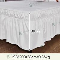 ราคา S Hotel supplies เตียงยืดหยุ่น Ruffles กระโปรงเตียงนุ่มสบายห่อรอบเตียงทนการซีดจางไม่มีพื้นผิว Hotel Bed Skirt with Twin Full Queen King Size Bedsheet Cover Split Corners (126821847506)