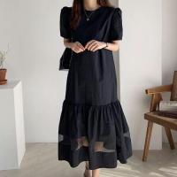 ราคา ชุดเดรสยาวแขนสั้นคอตั้งสไตล์ญี่ปุ่น ทรงเอ แขนกุด ผ้าลูกไม้ กระโปรงทรงเอ ช่วงฤดูร้อน ชุดเดรสยาวปานกลาง (21934396458)