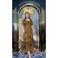 ราคา เดรสยาวผ้าชีฟอง ย่นอก แขนระบาย กระโปรงระบายชาย1ชั้นยาว50 (24556018645)