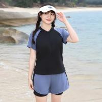 ราคา HOT ชุดว่ายน้ําผู้หญิง สีดำ ทูพีชน่ารัก ทูพีช ชุดว่ายน้ําสาวอวบ เนื้อผ้าระบายอากาศ เป็นยางยืด งานใส่สบาย คนอ้วนก็ใส่ได้ (126641166015)