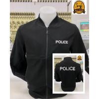 ราคา เสื้อแจ็คเก็ต POLICE สีดำ พร้อมปัก (25493014082)