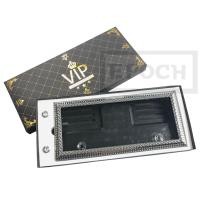 ราคา กรอบป้ายทะเบียน VIP พร้อมหัวน็อตเพชรแบบติดหลอก ไม่ต้องเจาะ ไม่ต้องตัดป้าย สามารถใส่กับป้ายทะเบียนเดิมได้เลย 1 กล่อง 1 ชิ้น สวยงาม งานดี หรูหรา สไตล์VIP (12705301138)
