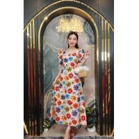 ราคา ชุดเดรสไหมอิตาลี 3 D สายรุ้งคัลเลอร์ฟูล No 280 (23014022613)