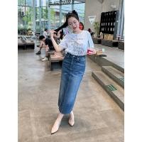 ราคา JIAQI กระโปรงยีนส์ เสื้อผ้าผู้หญิงไซส์ใหญ่ อ้วน MM กระโปรงเอวสูง ทรงเข้ารูป กระโปรงยีนส์ผ่าหลัง ทรงสวย ขนาด M 2XL (24660562865)