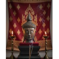 ราคา หน้ากากพระไม้ แกะสลัก ไม้สักแท้ งานหัถกรรมฝีมือ แบบล้านนา ทางภาคเหนือ สีไม้ (26261795813)