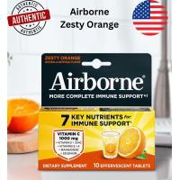 ราคา Airborne Immune Support 1000 mg Vitamin C and D with Zinc Zesty Orange Flavor 10 20 30 Sugar Free Fizzy Tablets (24166359212)