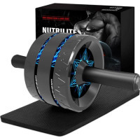 ราคา แถม เบาะรองเข่า AB wheel roller ENJOY ล้อลูกกลิ้ง รับน้ำหนัก 200 กก ลูกกลิ้ง3ล้อ ลูกกลิ้งบริหารหน้าท้อง ล้อหน้าท้อง (25341298698)