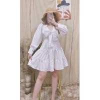 ราคา สพ0014 มินิเดรส ทรงคอวี คอปก แต่งโบว์ผูกหน้า แขนยาว ชายระบาย ผ้าไหมอิตาลี สุดฮิตคือต้องมีค่ะ งานสวยมากกกค่ะ ชุดสีแดง วาเลนไทน์ (7670341876)