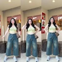 ราคา กางเกงยีนส์สาวอวบขากระบอกปลายขารุ่ย 7 ส่วน เป็นกางเกงเอวสูงเก็บเอวเก็บพุงเก็บสะโพกความยาว 34 นิ้ว (23398242906)