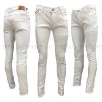 ราคา TPPJEANS White Skinny กางเกงยีนส์ชาย ทรงสกินนี่ สีขาวผ้ายืด ป้ายหนัง รุ่นซิป 28 36 (408582672)