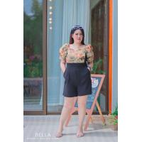 ราคา BELLA JS25 PLUS SIZE JUMPSUIT จั้มสูทสาวอวบ ผ้าทอสไตล์ฝรังเศษ L40 42 ชุดไปงานแต่งสาวอวบ ชุดทำงานสาวอวบ ชุดสาวอวบแซ่บๆ แฟชั่นสาวอวบ2022 (16077585663)