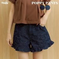ราคา THADA CO l POPPY PANTS กางเกงยีนส์ขาสั้นลายดอกไม้ (25699333448)