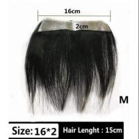 ราคา All hand 100 Human hair Forehead Hair Line Frontal Hairpiece for Men With 6 Pieces Free Tape Brazilian Human Hair Replacement For Baldness 6 inch Short Remy Hair With PU Skin Base Natural Hair (245634