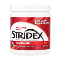 ราคา แผ่นเช็ดทำความสะอาดผิวหน้า Stridex Maximum Alcohol Free 55 90 Soft Touch Pads (22405284985)