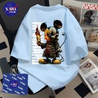 ราคา พร้อมส่ง NASA ผ้าฝ้ายแท้100 เสื้อ คอกลม ทรงโอเวอร์ไซส์ เสื้อยืด ใส่ได้ทั้งชายหญิง ลายพิมพ์หนูสีดำYG916 (25636676680)