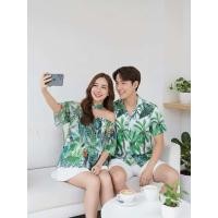 ราคา เซตคู่รัก เสื้อฮาวายชุดคู่ เนื้อผ้าพรีเมียม ใส่สบาย ไม่ร้อน (25780430834)