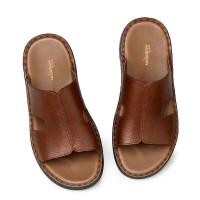 ราคา Handmade รองเท้าแตะหนังผู้ชายฤดูร้อนกลางแจ้ง Anti SLIP ด้านล่างนุ่มรองเท้าแตะหนังแท้สไตล์รองเท้า (24416870502)