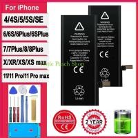 ราคา 全新 全新 แบตเตอรี่ใหม่ 0 รอบสำหรับ iPhone 7 8 SE 2 4 4S 5 5S 5C 6 6S Plus X XR XS 11 Pro Max ความจุสูง สติ๊กเกอร์แบตเตอรี่ เครื่องมือฟรี (24879157570)