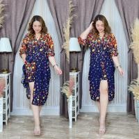 ราคา ใหม่ ชุดเซ็ท 2 ชิ้น เสื้อยาว กางเกงขาสั้นดอกสาวอวบ Free size 32 46 นิ้ว ผ้าไหมอิตาลี (25027099844)