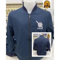 ราคา เสื้อแจ็คเก็ต POLICE สีกรม พร้อมปักหน้าอก 1 จุด มีแบบปักให้เลือก 3 แบบ (25493231076)