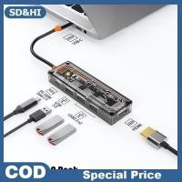 ราคา SD HI โปร่งใส USB C HUB 10 8 6 5 in 1สำหรับโน้ตบุ๊คเครื่องอ่านการ์ด typec Docking Station (26071609838)