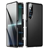 ราคา สำหรับ Sony Xperia 1 VI HD เคสโทรศัพท์กระจกเทมเปอร์โลหะแม่เหล็ก สีดำ (24929467306)