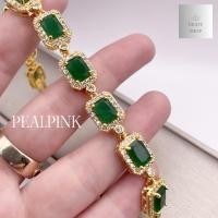 ราคา สร้อยข้อมือประดับพลอยล้อมเพชรทรงเหลียมขนาด0 8 1 2cm ยาวประมาณ 18 19 cm เส้นนี้สวยแบบทันสมัย (24317874084)