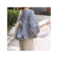 ราคา เสื้อเชิ้ตแขนพองหลวมๆ สำหรับฤดูร้อน สำหรับผู้หญิง แขนยาว คอตั้ง ลายดอกไม้ ผูกโบว์ ทรงหลวม ปกปิดหน้าท้อง (26379795617)