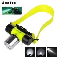 ราคา Asafee 50M 500LM XML T6 LED dive headlamp ใต้น้ำหลอดไฟหน้ากันน้ำไฟดำน้ำไฟฉายไฟฉายสำหรับดำน้ำกลางคืน (564286281)