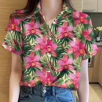 ราคา เสื้อลายดอก สงกรานต์ 2026 เสื้อฮาวาย ลายใบไม้สีเขียว เสื้อแขนสั้นคอปก แฟชั่นไปทะเล สไตล์มินิมอล ใส่สบาย ลายดอกไม้สดใส เสื้อทีม เสื้อคู่ (126634745273)