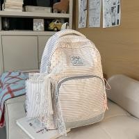 ราคา กระเป๋าเป้สะพายหลังผ้าลายทางสำหรับเด็กผู้หญิง ขนาดกลาง กระเป๋าเป้สะพายหลังสำหรับเด็กผู้หญิงสไตล์หวาน กระเป๋าใส่ของใช้สำหรับเด็กผู้หญิง (126453810215)