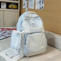 ราคา กระเป๋าเป้สะพายหลังผ้าลายทางสำหรับเด็กผู้หญิง ขนาดกลาง กระเป๋าเป้สะพายหลังสำหรับเด็กผู้หญิงสไตล์หวาน กระเป๋าใส่ของใช้สำหรับเด็กผู้หญิง (126453810213)