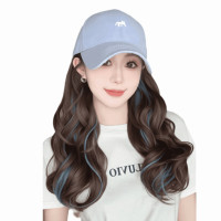 ราคา LAOO ชิ้นเดียว หมวกเบสบอลพร้อมวิก ไฮไลท์สีน้ำเงิน บ๊อบ แฮร์ ยาว ผมหยักศก แฟชั่น ระบายอากาศได้ดี วิกผมหมวกปรับได้ ผู้หญิง (126226455304)