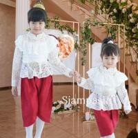ราคา SPS เสื้อลูกไม้เด็ก หญิง ราคาเฉพาะเสื้อ ผ้านุ่ม ใส่ไม่คัน Size 4 6 8 10 เสื้อลูกไม้สีขาว ชุดไทยเด็ก ชุดไทยเด็กหญิง วนิดา Girl Blouse (17171495460)