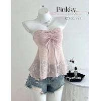 ราคา KOBE รุ่น Pinkky เสื้อเกาะอกสีชมพู ผ้าปักลายดอกไม้ พร้อมส่งจากไทย (24812712741)
