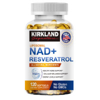 ราคา KIRK LAND ลิโพโซมอล NAD เรสเวอราทรอล สูตรธรรมชาติล้วนเพื่อการชะลอวัยและสุขภาพเซลล์ที่ดี (25763523166)