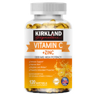 ราคา KIRKLAND วิตามินซีความเข้มข้นสูง พร้อมสังกะสี สูตรละลายในไขมัน 1200 มก เพื่อสนับสนุนภูมิคุ้มกันและผิวพรรณ (25750424135)