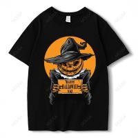 ราคา Molisa เสื้อยืดแฟชั่นผู้ชายผู้หญิง Halloween Oversize Printed T Shirt Cotton100 ผ้าหนานุ่ม 68256 (25202152536)