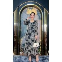 ราคา ชุดเดรสผ้าซีฟองลายกุหลาบม้าลายแขนยาวNo 425 (26080667708)
